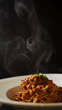 Pasta with Pork Bologneseの写真素材