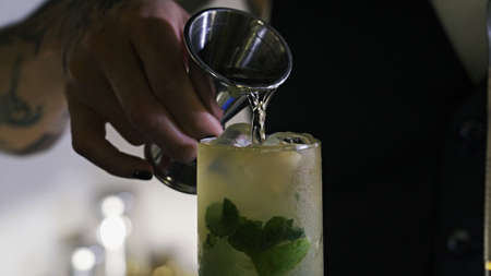 The moment to make a Mojitoの写真素材
