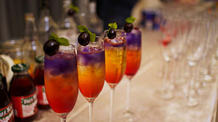 Colorful drinks at the party
