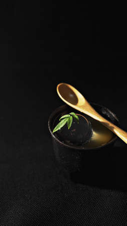 A glass of Japanese jelly drinkの写真素材