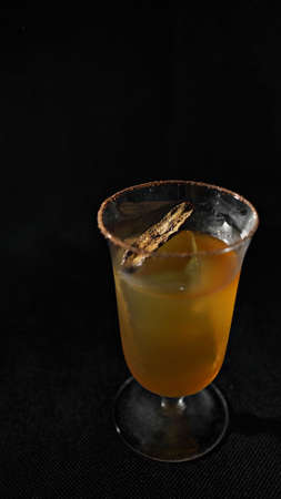 A cup of brown drink with Chinese spiceの写真素材