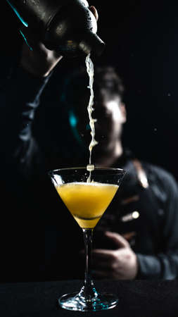 The moment the bartender prepares a cocktail