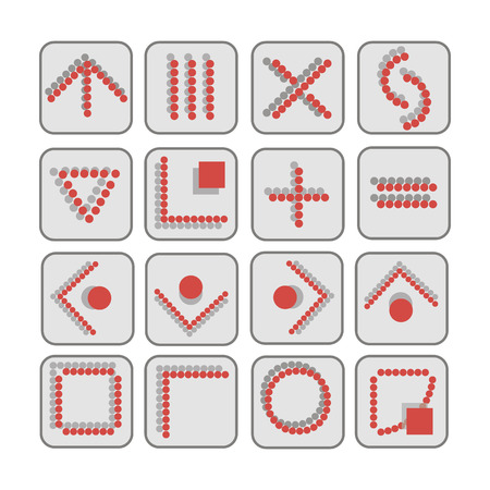 red arrows in gray square with shadow for web design, vector graphicsのイラスト素材