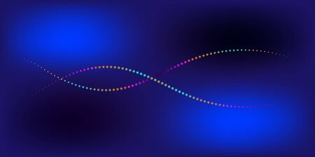 Double spiral of small colored circles on a dark blue backgroundのイラスト素材