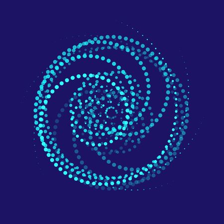 spirals of blue circles on a dark blue backgroundのイラスト素材