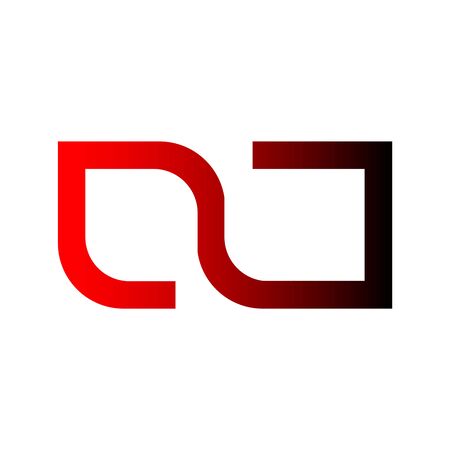 Black-red gradient logo plexus of two forms with the dynamics of movementのイラスト素材