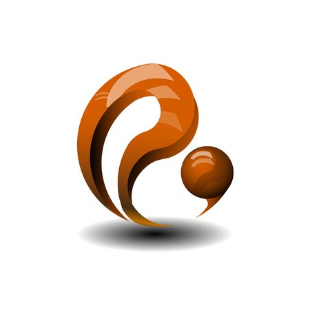 Abstract loop comes out of the ball, red-brown color volumetric patternのイラスト素材