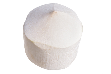 Closeup of fresh young Thai coconut isolated on white backgroundの写真素材