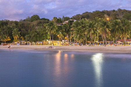 Twilight on beautiful tropical Crash Boat Beach in Aguadilla, Puerto Ricoの写真素材