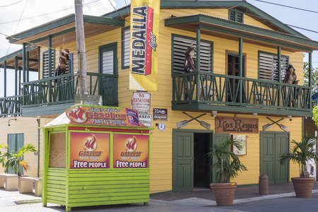 BOQUERON, PUERTO RICO, USA - JANUARY 17, 2014: Los Remos restaurant in Boqueron on Puerto Ricoのeditorial素材