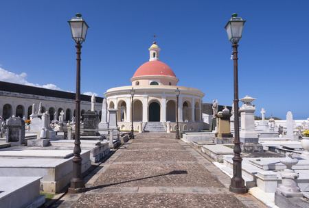 SAN JUAN, PUERTO RICO - JANUARY 29, 2014: The Santa Maria Magdalena de Pazzis cemetery in Old San Juan is the final resting place of many prominent Puerto Ricansのeditorial素材