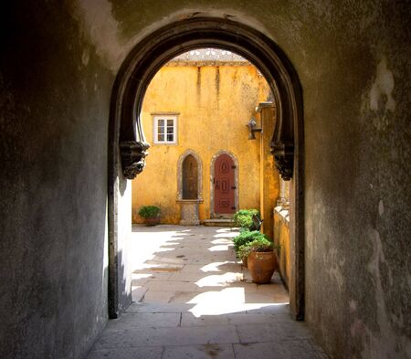 Castle gate to lovely patioの写真素材