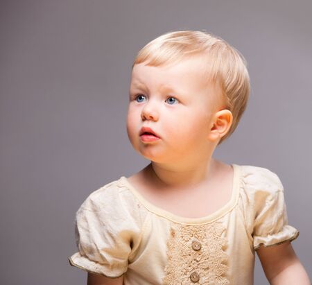 Portrait of cute 2 years old girlの写真素材