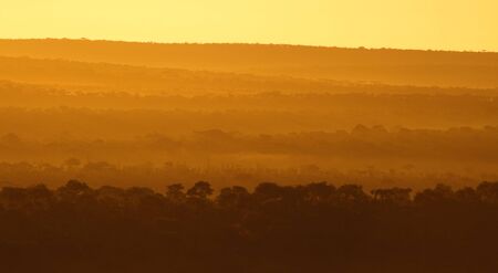African sunrise. Beautiful sunrise over Tarangire national park, Tanzaniaの写真素材