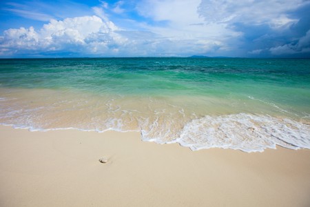 Perfect tropical white sand beach and turquoise oceanの写真素材