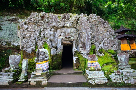 Pura Goa Gajah Elephant Cave Temple in central Baliの写真素材