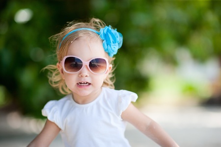 Portrait of adorable toddler girl fancy dressedの写真素材