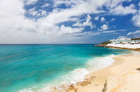 Beautiful Cupecoy beach on Sint Maarten Caribbeanの写真素材