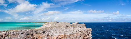 Panorama of Glass window bridge on Eleuthera island Bahamasの写真素材