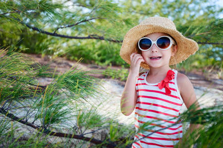 Adorable little girl outdoors on summer dayの写真素材
