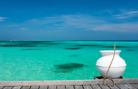 Beautiful tropical vacation and holidays background with copy spaceの写真素材