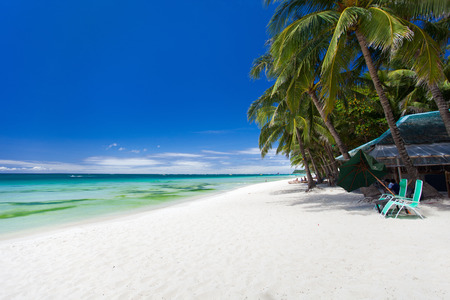 Perfect tropical white sand beach on Boracay island, Philippines