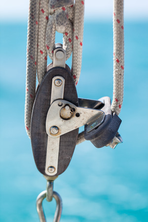 Close up of a sailing boat detailsの写真素材