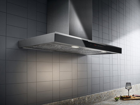 Kitchen range hood on a modern kitchenの写真素材