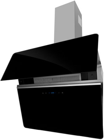 Black modern electric wall mounted kitchen cooker hoodの写真素材