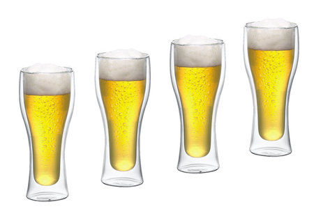 Set of beer in a double wall glassの写真素材
