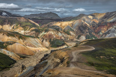 Iceland mountain landscape in summerの写真素材