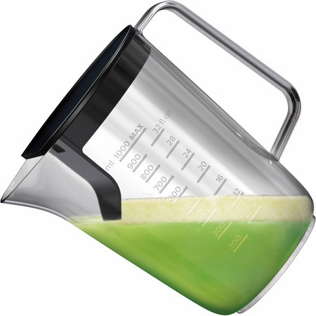 Green smoothie in a plastic transparent containerの写真素材