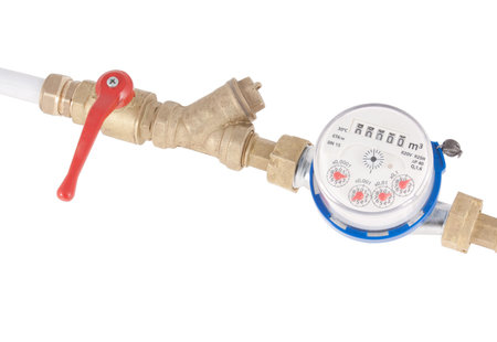 The water measured knot close up is isolated on a white background