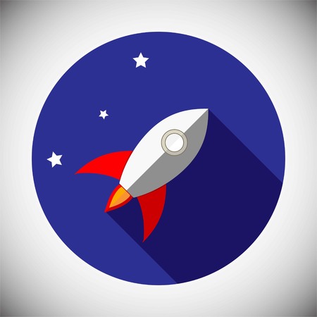 Rocket with long shadowのイラスト素材