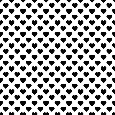 Seamless pattern with black hearts. Black hearts on white background. Design element for wallpapers, wedding invitations, birthday card, scrapbooking, fabric print etc. Vector illustration.のイラスト素材