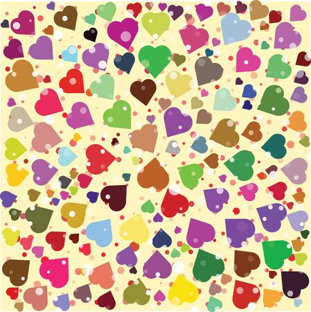 Hearts diferent colors round background template. Halftone circle vector illustration. Good for Valentines day love poster banner advertising design.のイラスト素材