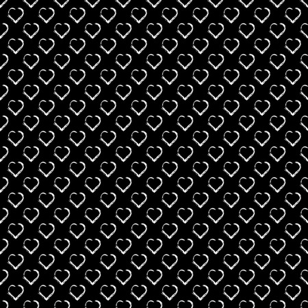 Seamless pattern with silver hearts on brown background. Trendy hipster texture. Vector stylish background.のイラスト素材
