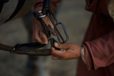 men's working handsの写真素材