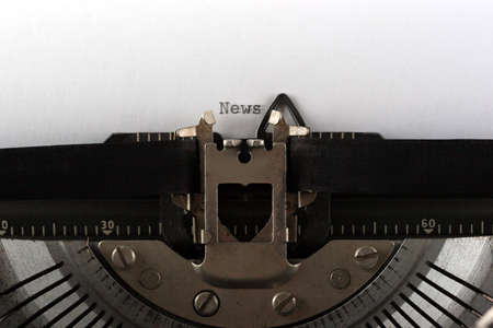 typewriter typing news close upの写真素材