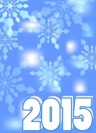2015 - New year abstract background with snowflakes in blue designのイラスト素材