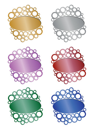 Set oval product labels in different colors without inscriptionsのイラスト素材