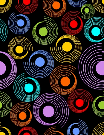 Modern abstract seamless background with rainbow patterns on the dark areaのイラスト素材