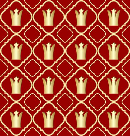 Seamless background in kingdom style with the royal crown のイラスト素材