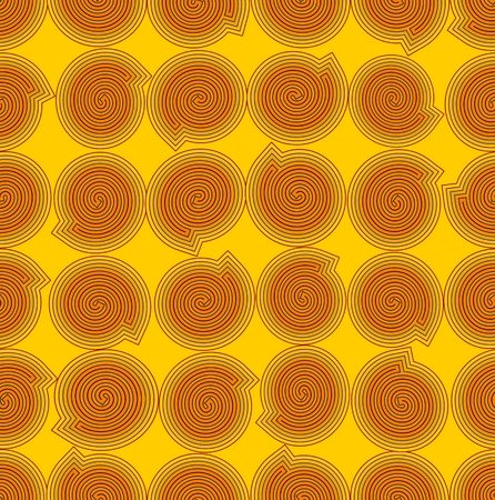 Yellow seamless abstract background with orange snailsのイラスト素材