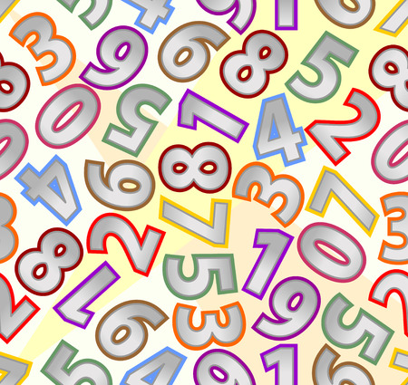 Seamless background with metallic numbersのイラスト素材
