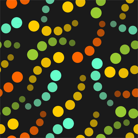 Seamless black background with colorfull gradient dotsのイラスト素材