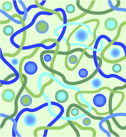 Abstract seamless background in green and blue design with gradient ballsのイラスト素材