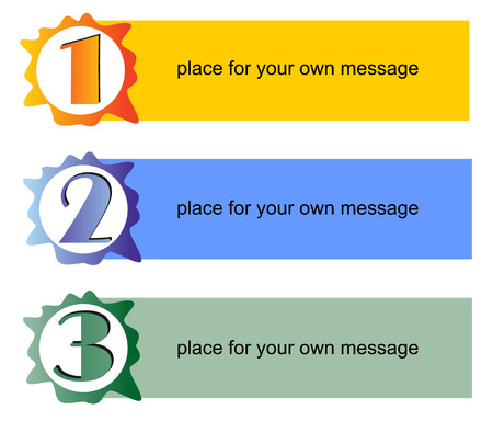 Presentation of the working process in three steps with stripes for text placementのイラスト素材