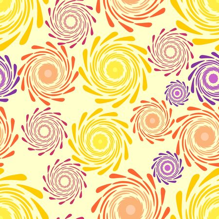 Abstract seamless background with swirl floral motif on the yellow areaのイラスト素材