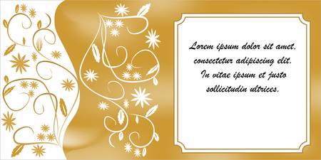Gift card or invitation card with golden patterns in old styleのイラスト素材